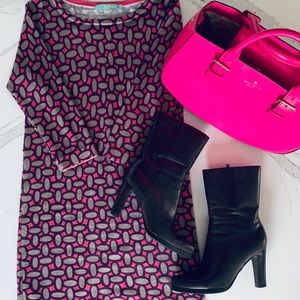 Boden Abstract Geo Print Sweater Dress 2